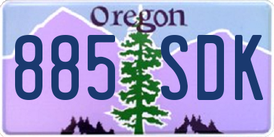 OR license plate 885SDK