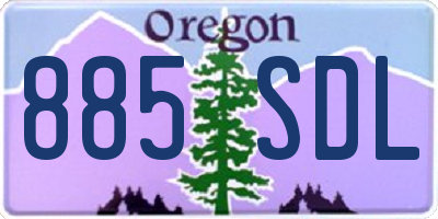 OR license plate 885SDL