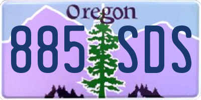 OR license plate 885SDS
