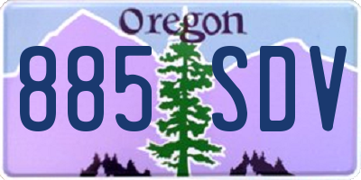 OR license plate 885SDV