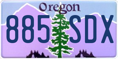 OR license plate 885SDX