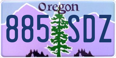 OR license plate 885SDZ