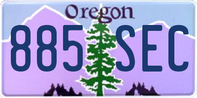 OR license plate 885SEC