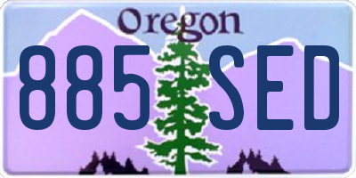 OR license plate 885SED