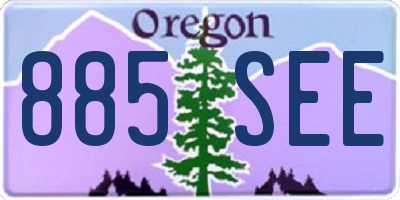 OR license plate 885SEE