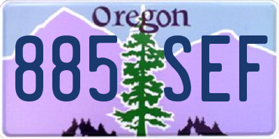 OR license plate 885SEF