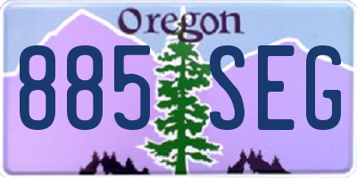 OR license plate 885SEG