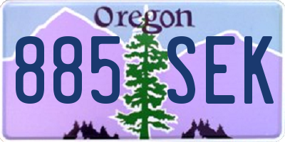 OR license plate 885SEK