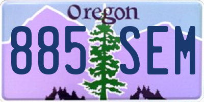 OR license plate 885SEM