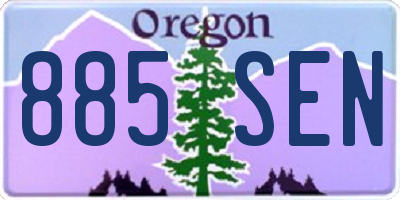 OR license plate 885SEN