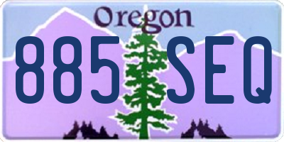 OR license plate 885SEQ