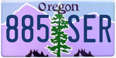 OR license plate 885SER