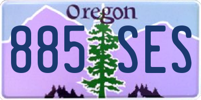 OR license plate 885SES