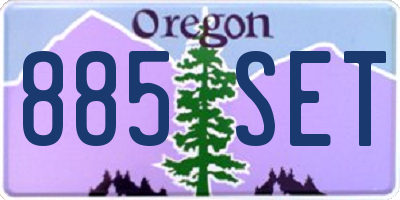 OR license plate 885SET