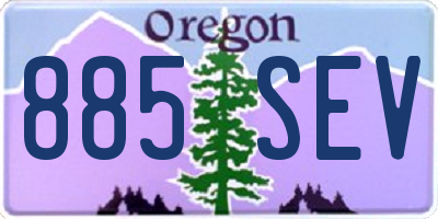 OR license plate 885SEV