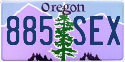 OR license plate 885SEX