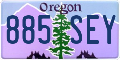OR license plate 885SEY