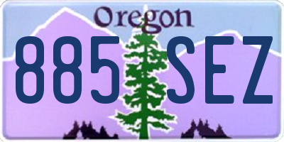 OR license plate 885SEZ
