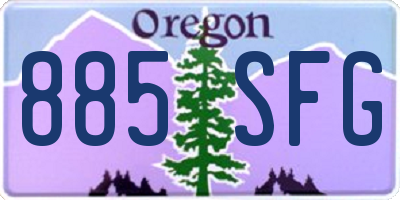 OR license plate 885SFG