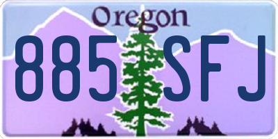 OR license plate 885SFJ