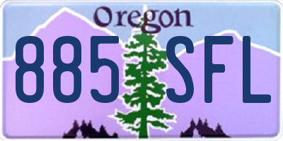 OR license plate 885SFL