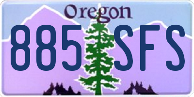 OR license plate 885SFS