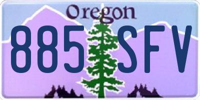 OR license plate 885SFV