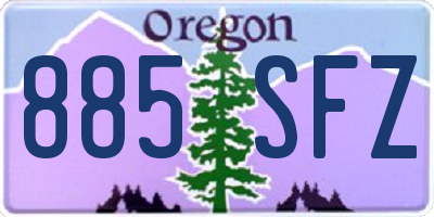 OR license plate 885SFZ