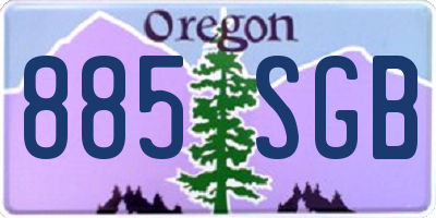OR license plate 885SGB