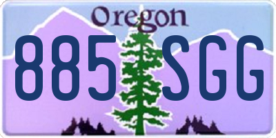 OR license plate 885SGG