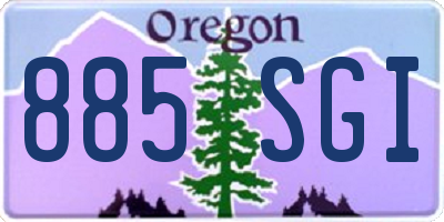 OR license plate 885SGI