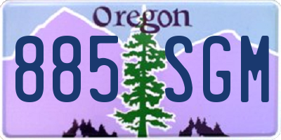 OR license plate 885SGM