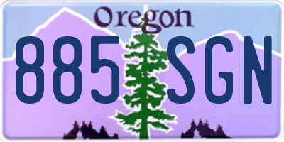 OR license plate 885SGN