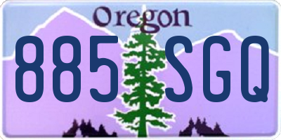 OR license plate 885SGQ