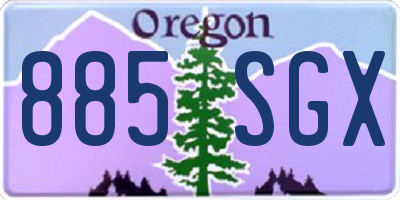 OR license plate 885SGX