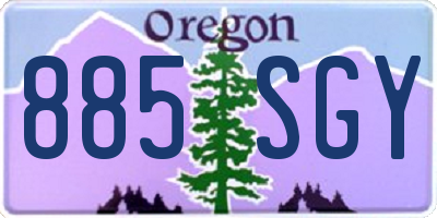 OR license plate 885SGY