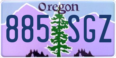 OR license plate 885SGZ