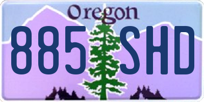 OR license plate 885SHD