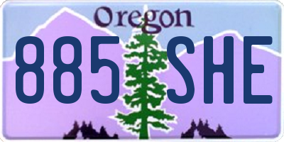 OR license plate 885SHE