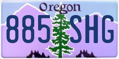 OR license plate 885SHG