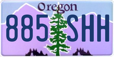 OR license plate 885SHH