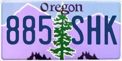 OR license plate 885SHK
