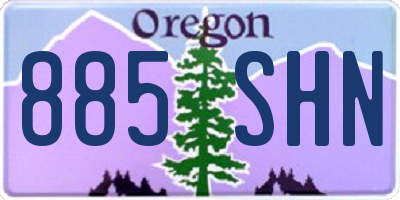 OR license plate 885SHN