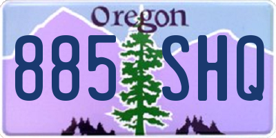OR license plate 885SHQ