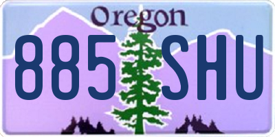 OR license plate 885SHU