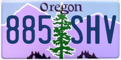 OR license plate 885SHV