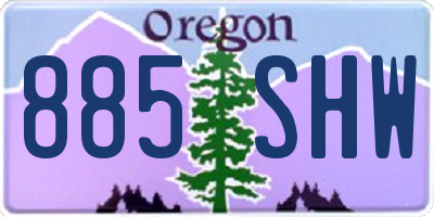 OR license plate 885SHW
