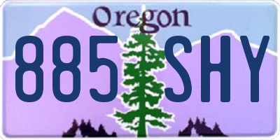 OR license plate 885SHY
