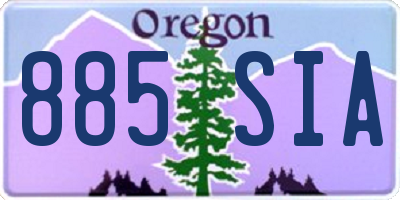 OR license plate 885SIA