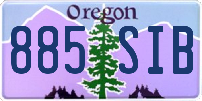 OR license plate 885SIB